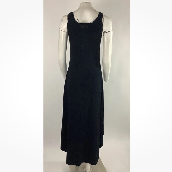 Gaiam Sz M Bamboo Hi Low Pullover Casual Travel Midi Stretch Dress Black - Picture 3 of 5